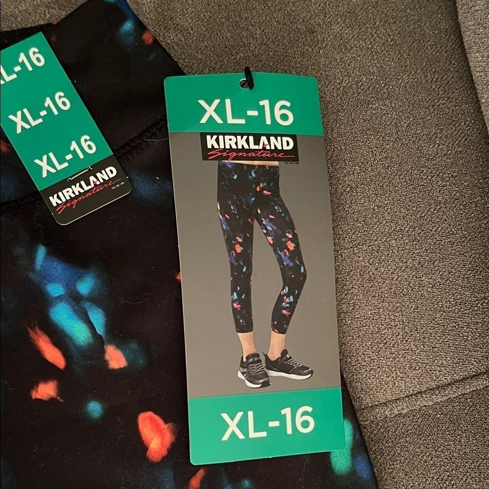 Kirkland Signature Black Multicolor Kids Leggings - Picture 2 of 11